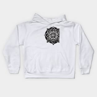 Monochromatic Mandala Symmetry Art No. 991 Kids Hoodie